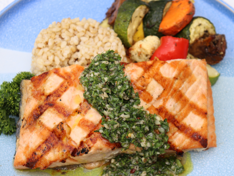 Grilled Salmon with Chimichurri Sauce